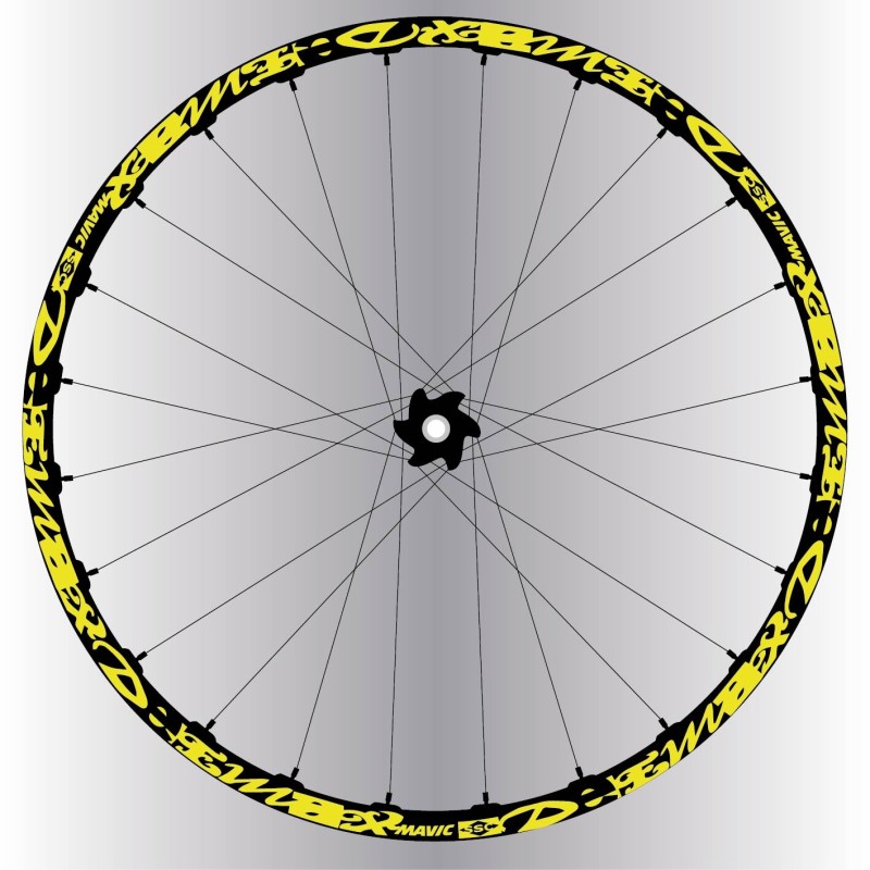 Jeu De Décalcomanies Pour Jantes DEEMAX ULTIMATE STYLE MAVIC Noir/Jaune - Pour Roues 29"