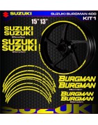 Adhesives, stickers, decals, stickers for SUZUKI BURGMAN 400 motorcycle rim edges, FREE SHIPPING
