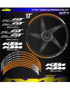 Adhesivos, pegatinas, calcas, stickers para filos de llantas de moto KTM 1290 SUPERDUKE GT, ENVÍO GRATIS
